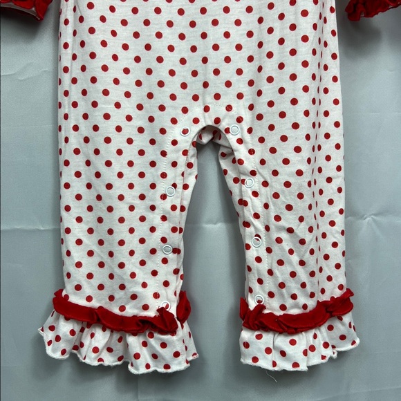 Three Sisters Red and white Rudolph polkadot romper size 18 months - Picture 7 of 13